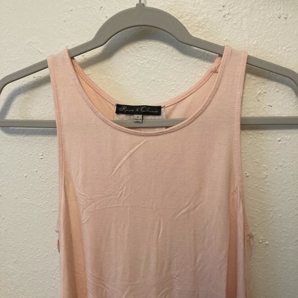 Rose & Olive Pink/Peach Tank Top High Low Tunic S - Picture 2 of 7